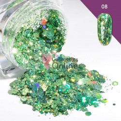 Decor pentru unghii NADP045CC Paiete pentru unghii Lucky Gradient GLR08 - Green cu Reflexii